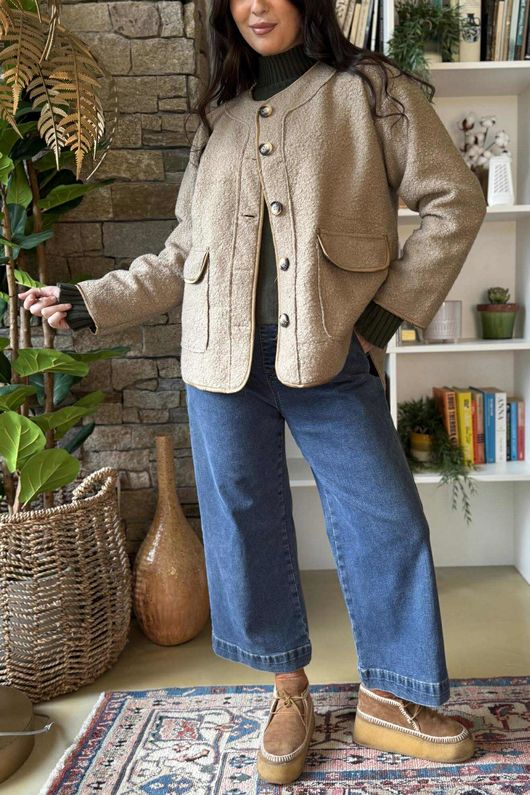 Wilbur Boucle Jacket Camel -/6=